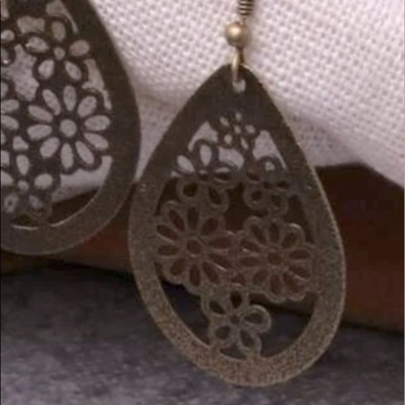 Boho Bronzed Drop Earrings - Picture 2 of 3